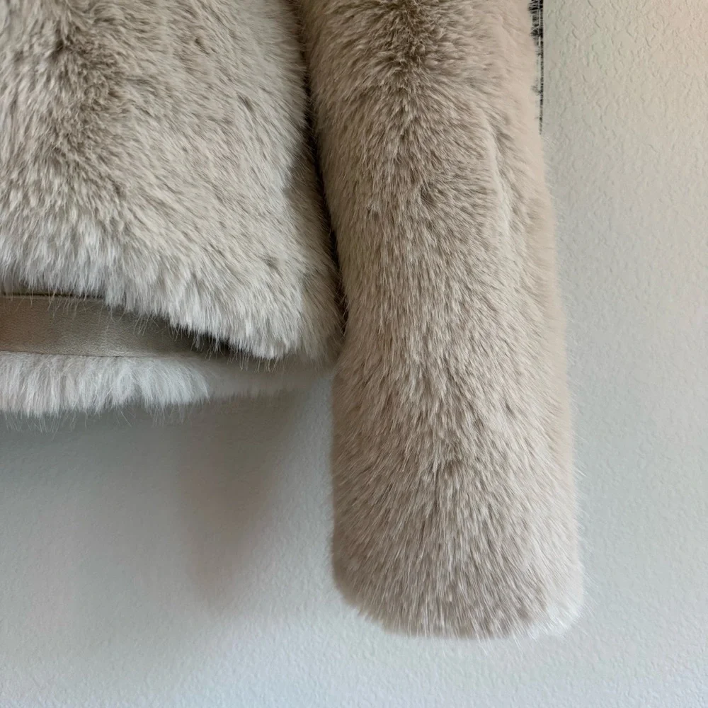 Free people Louder Please Hooded Faux Fur Jacket - Picture 4 of 11